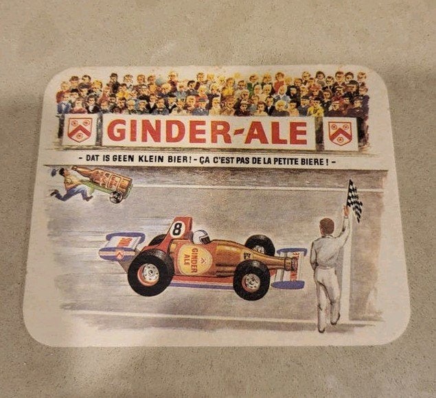 Oud bierviltje Ginder-ale, Verzamelen, Ophalen of Verzenden, Gebruikt, Viltje(s), Overige merken