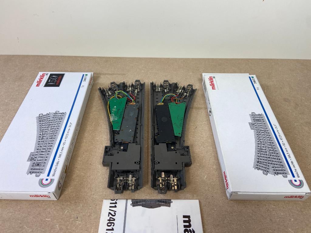 Märklin H0 – Lot de 2 aiguillages digitalisés, Enlèvement ou Envoi, Comme neuf, Courant alternatif, Märklin