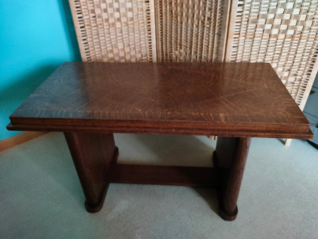 salontafel donker hout eik uitzicht heel goede staat, Ophalen, Zo goed als nieuw