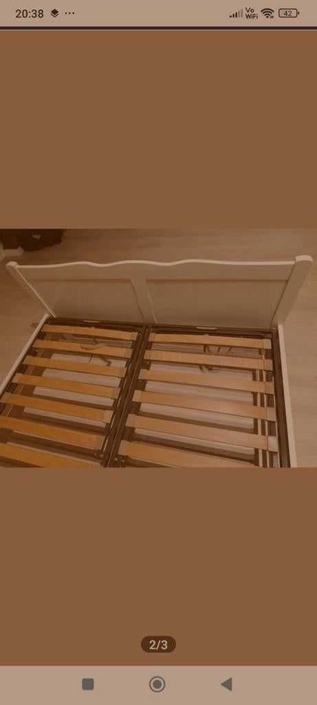 Bed 1m40 massief hout, Ophalen