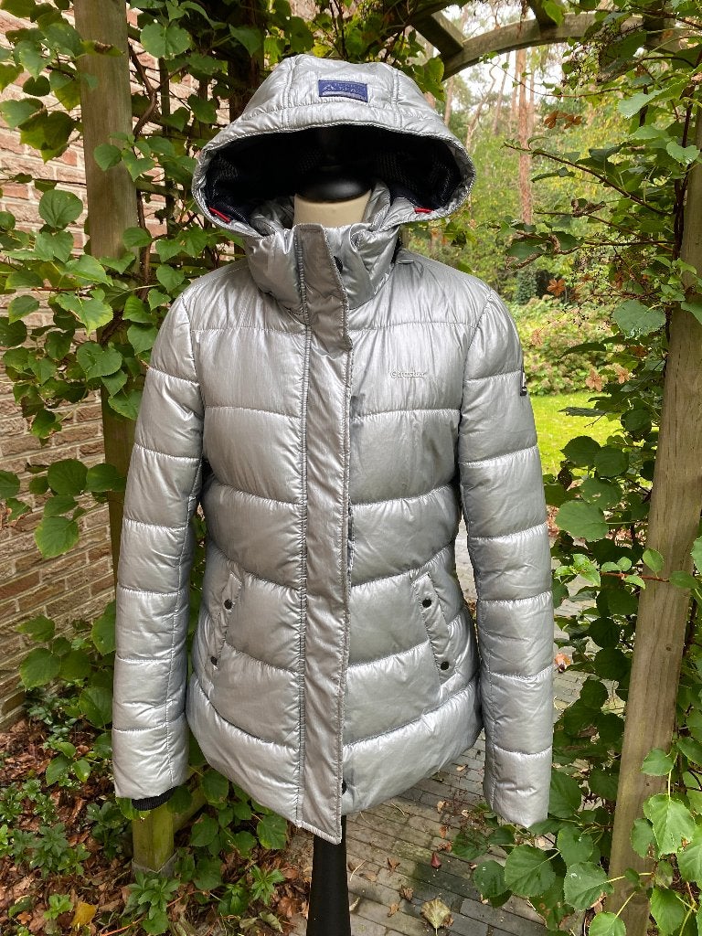 GAASTRA zilverkleurige donsjas / ski jas / zeiljas - L (40), Maat 38/40 (M), Gaastra, Ophalen of Verzenden, Zo goed als nieuw