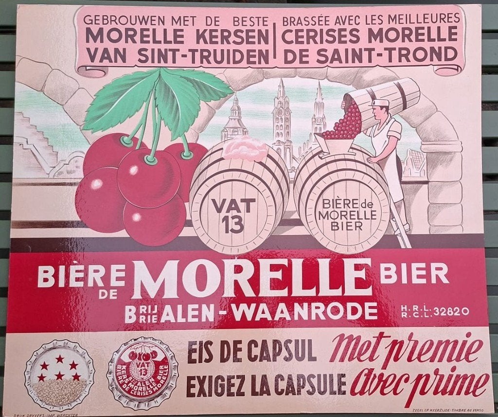 Assiette en carton, brasserie Alen, Waanrode, bière Morelle, Enlèvement ou Envoi, Comme neuf, Panneau, Plaque ou Plaquette publicitaire
