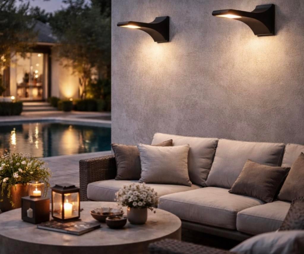 Zwarte Faro LED buitenwandlampen buitenverlichting, Tuin en Terras, Wandlamp, Ophalen of Verzenden, Led, Nieuw