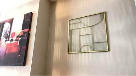 2 Art-deco-lijsten (glas en metaal) aan de muur, Ophalen of Verzenden, Zo goed als nieuw