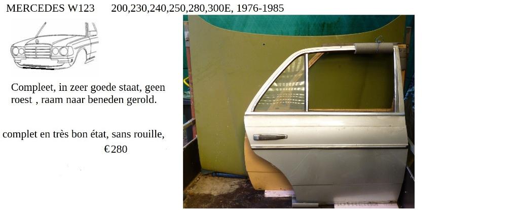 Panneaux de carrosserie pour berline Mercedes W123 bj.76-85, Autos : Pièces & Accessoires, Enlèvement, Utilisé, Avant, Mercedes-Benz