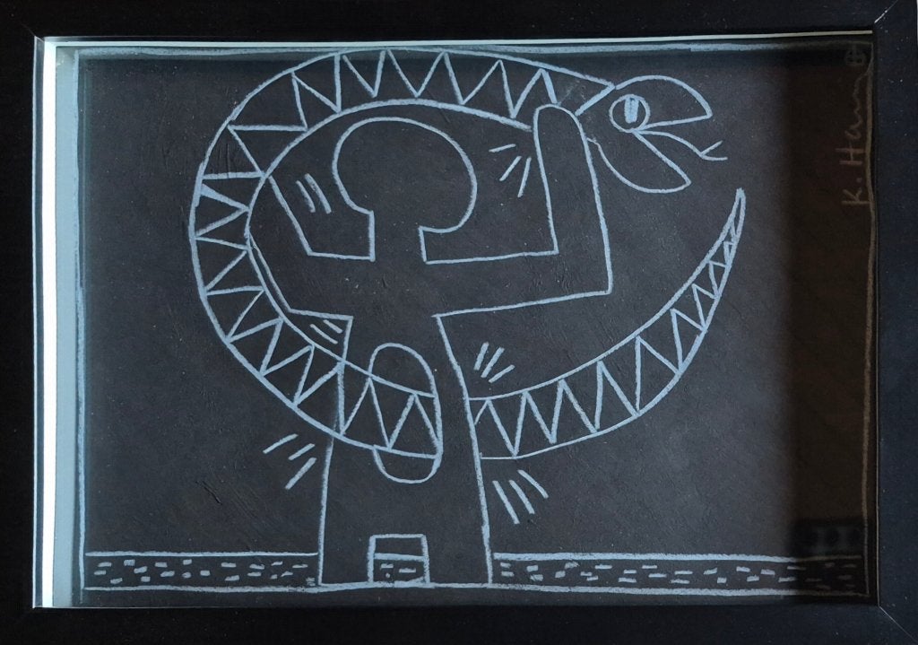 KEITH HARING "untitled" julia Gruen tekening gesigneerd, Antiek en Kunst, Kunst | Schilderijen | Modern, Ophalen of Verzenden