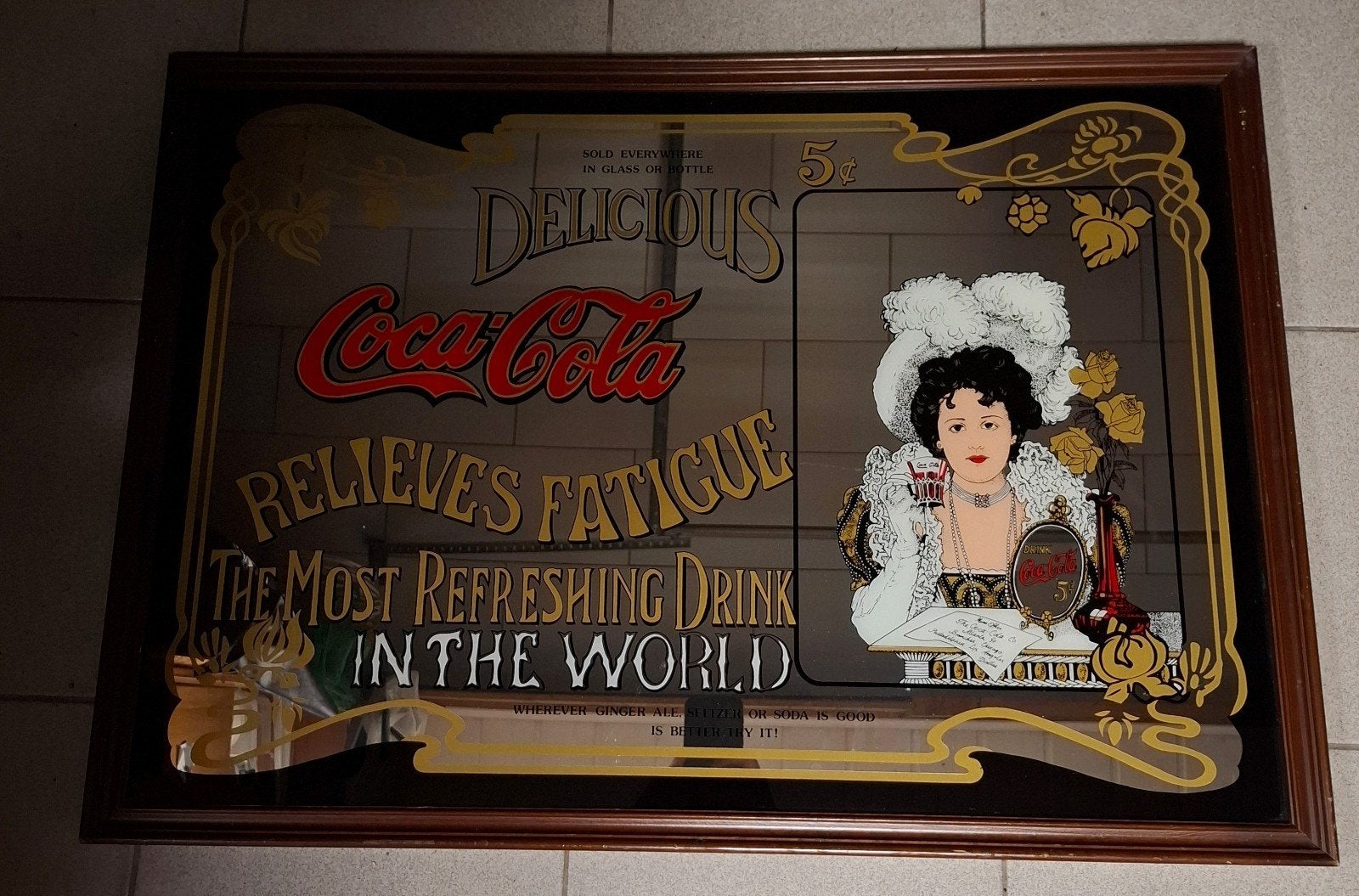 coca cola reclame spiegels, Verzamelen, Ophalen, Gebruikt, Reclamebord