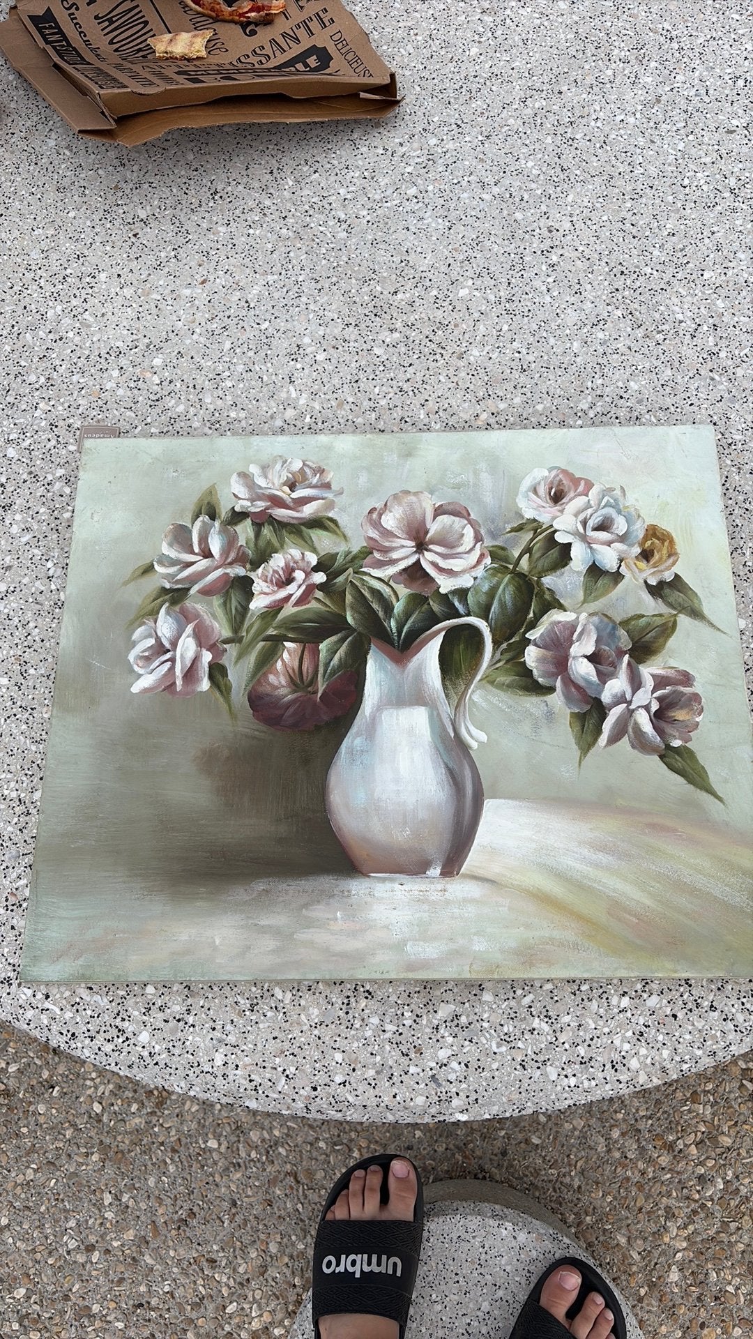 Belle peinture en pot de fleurs, Enlèvement, 5 – 50, Utilisé, Création originale