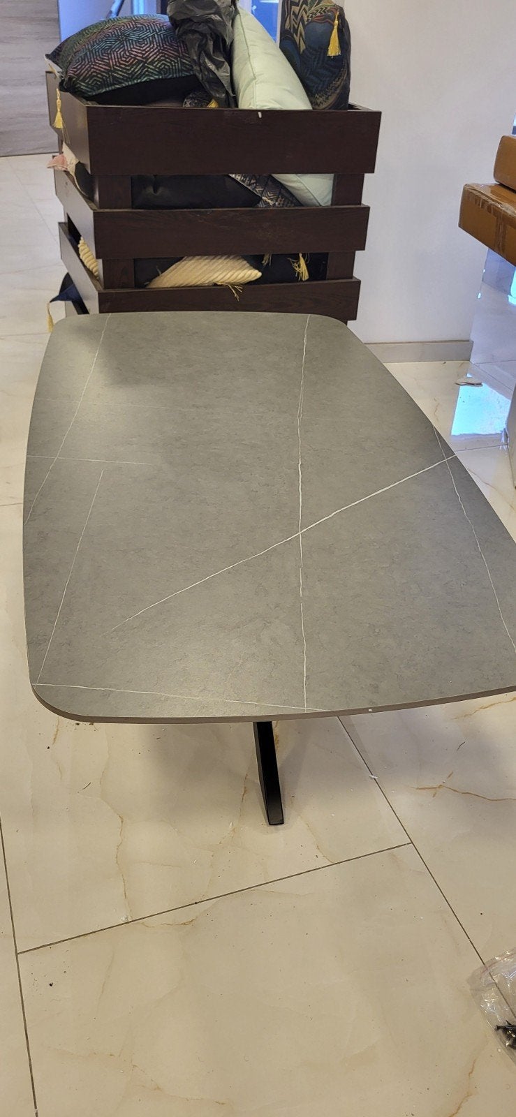 marmer salontafel, Ophalen, Metaal