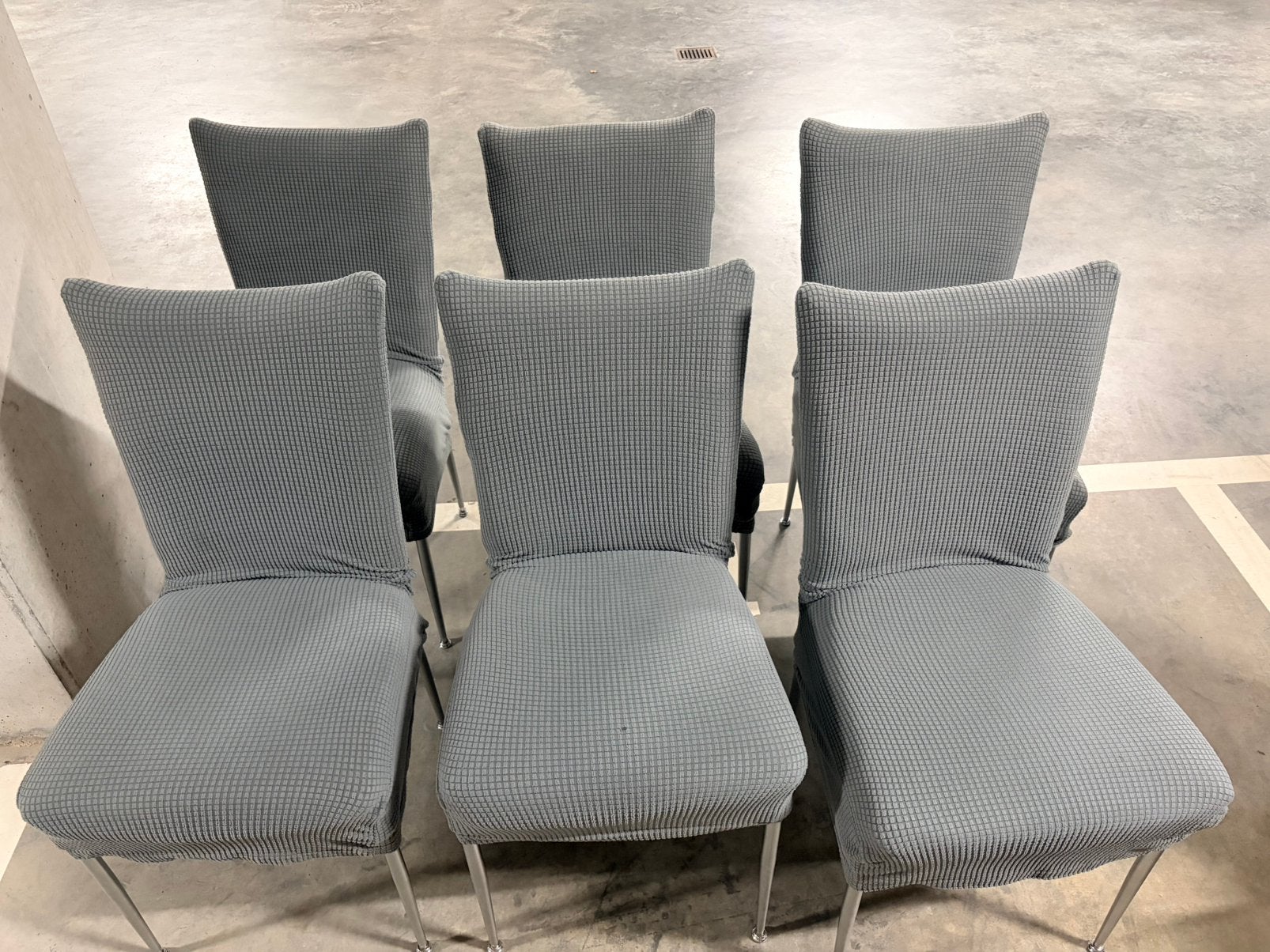 Gratis Eetkamer stoelen, Ophalen, Gebruikt, Leer, Grijs