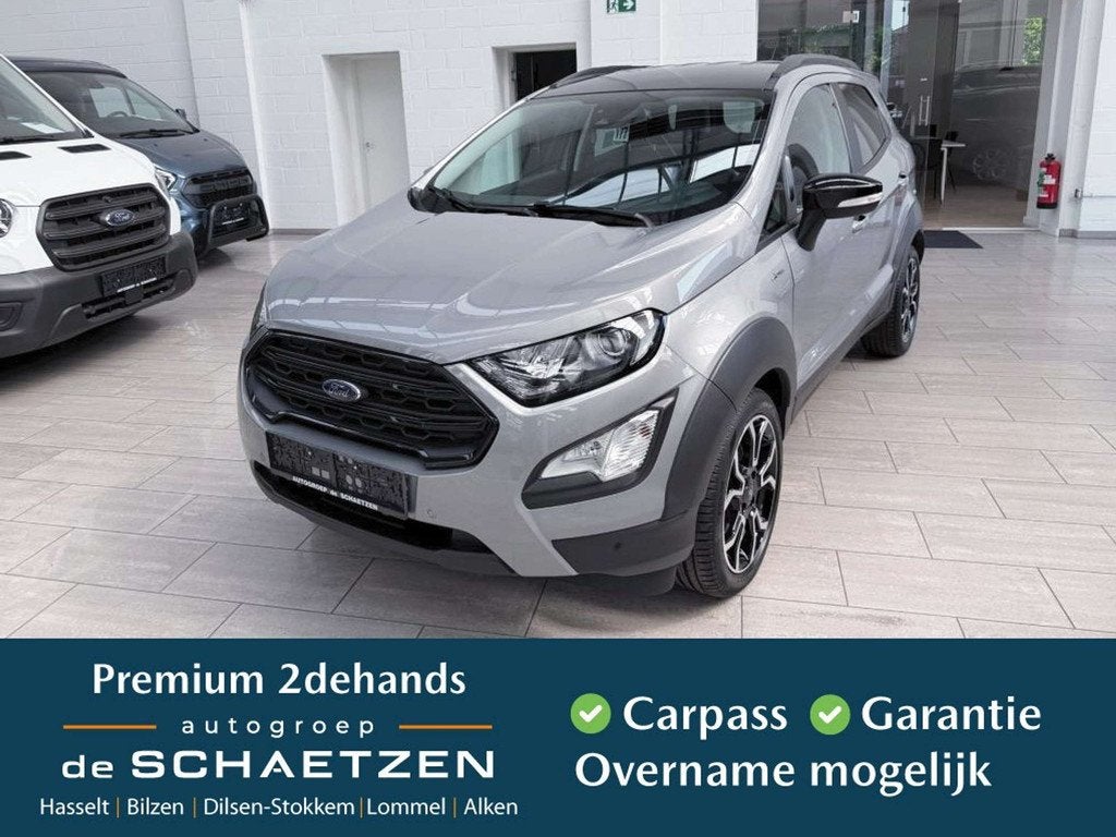 Ford EcoSport Active 1.0 benzine manueel (bj 2022), Auto's, Ford, Gebruikt, Zwart, Ecosport, Leder