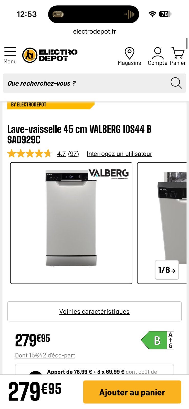 Lave vaisselle valberg 45cm a 140€(négociable) doit partiiir, Electroménager, Enlèvement, Comme neuf
