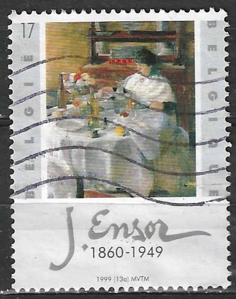 Belgie 1999 - Yvert/OBP 2829 - James Ensor (ST), Postzegels en Munten, Verzenden, Gestempeld, Gestempeld, Kunst