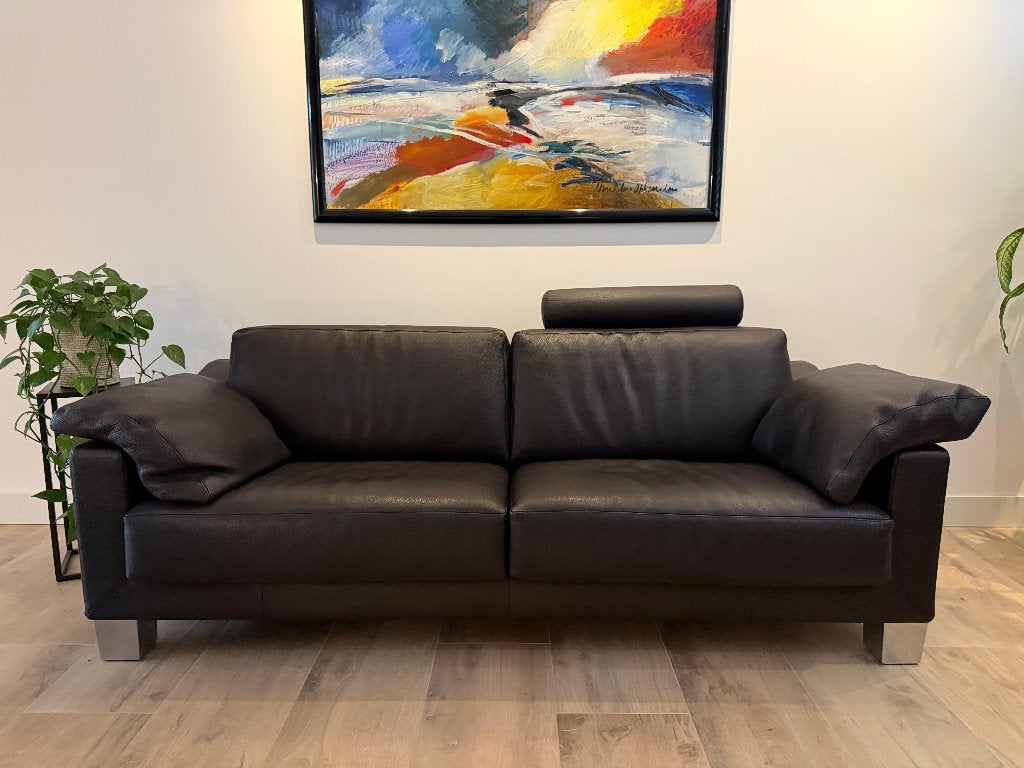 Leolux Diva — cuir Rino exclusif, Maison & Meubles, Canapés | Salons, Comme neuf, Banc droit, Trois personnes, 200 à 250 cm, 75 à 100 cm