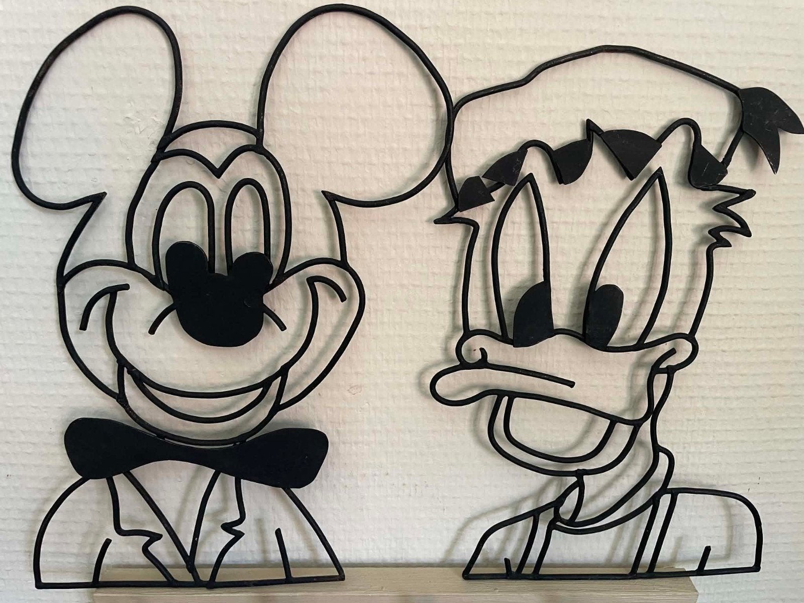 ensemble vintage de décoration murale en métal Mickey Mouse, Enlèvement, Donald Duck