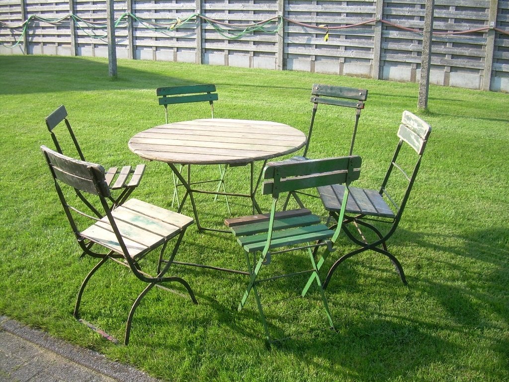 tuintafel+6 stoelen, 3tuinstoelen , waterdarm 65m,tuinkachel, Tuin en Terras, Bestrijdingsmiddelen, Ophalen, Gebruikt
