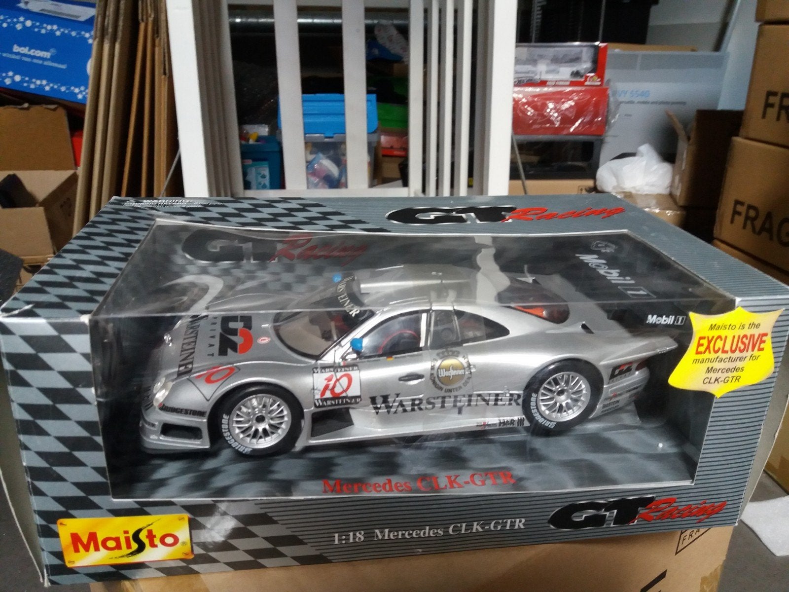 Maisto 1/18 Mercedes Benz CLK GT RACING #10, Ophalen of Verzenden, Zo goed als nieuw, Auto, Maisto