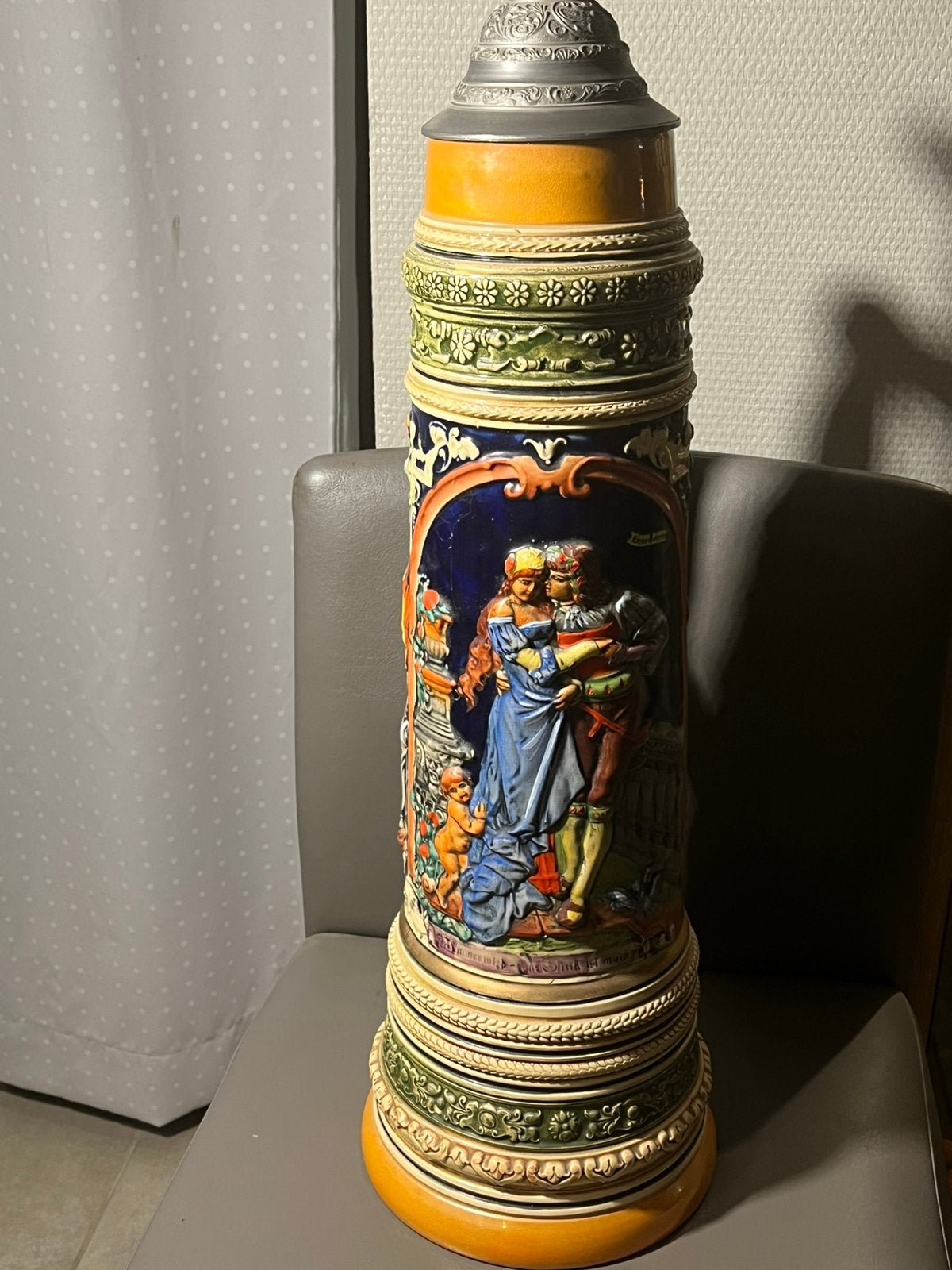Duitse bierpul relief uit Duitsland 62 cm, Antiek en Kunst, Ophalen
