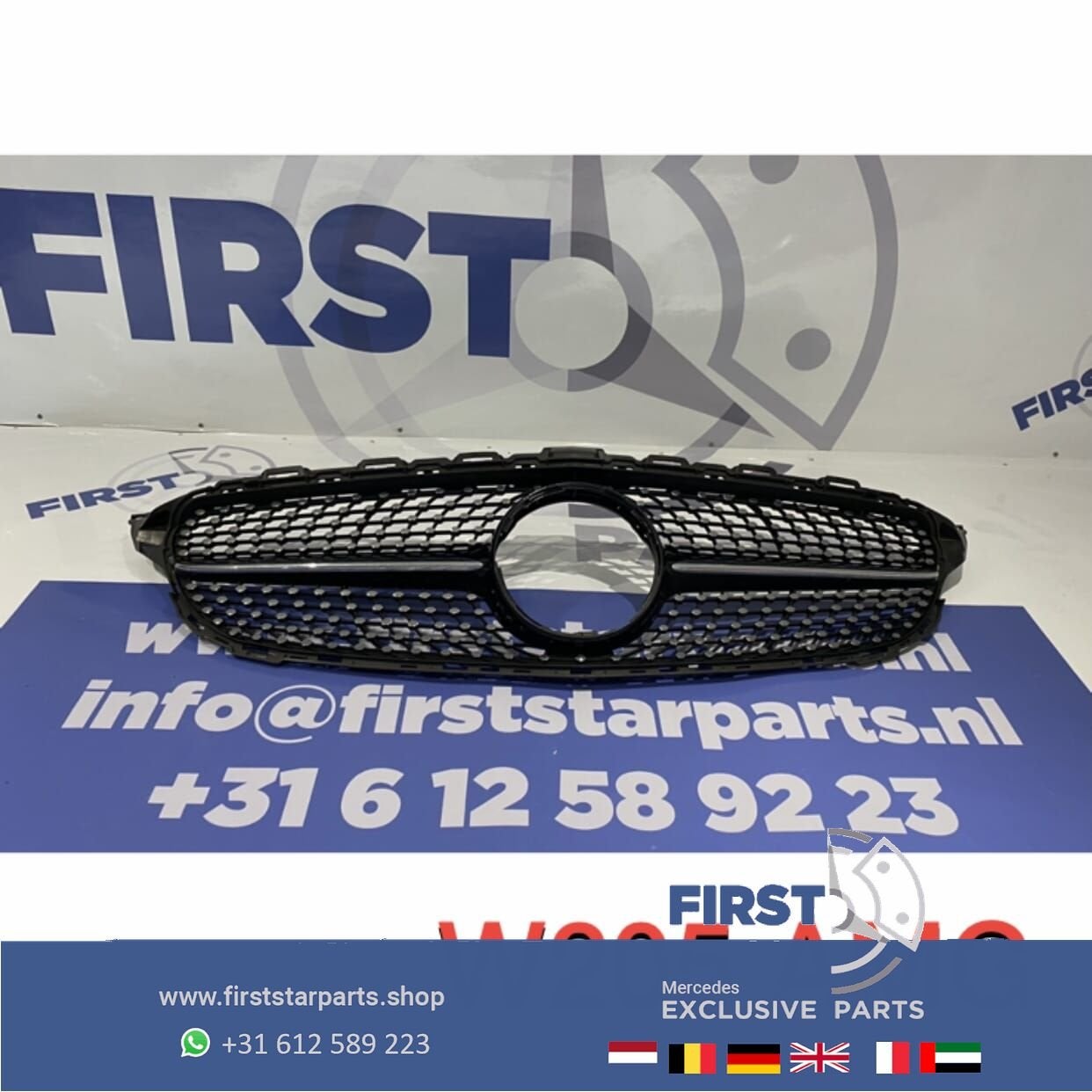 W205 C205 DIAMOND GRIL ORIGINEEL MB C Klasse 2014-2018 ZWART, Utilisé, -, -, Enlèvement ou Envoi