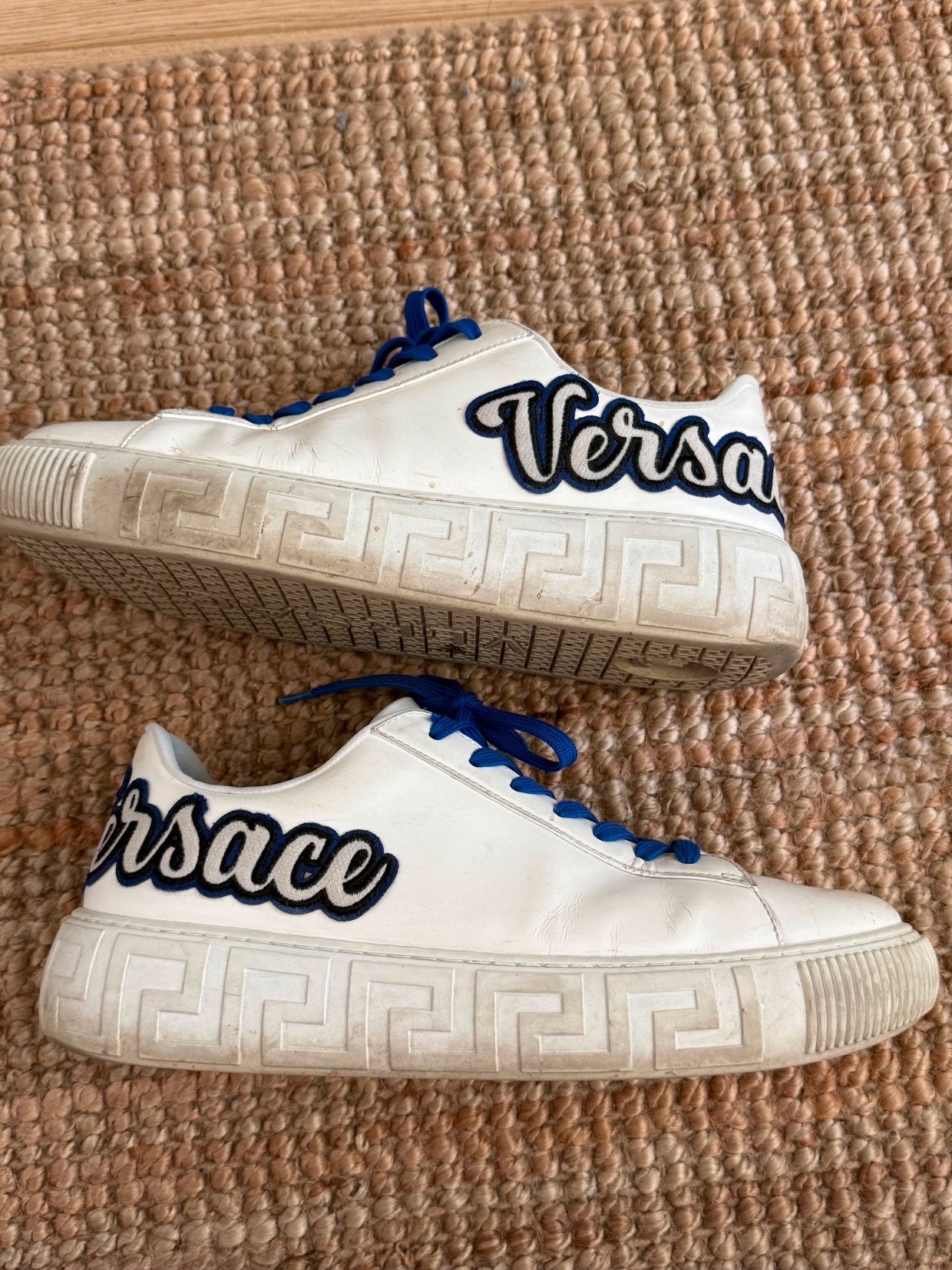 Schoenen Versace, Sneakers, Gedragen, Verzenden, Blauw