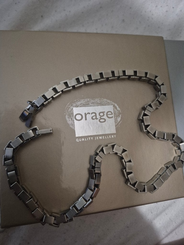 Orage heren ketting als nieuw met doos!, Bijoux, Sacs & Beauté, Colliers, Neuf, Autres matériaux, Argent, Enlèvement