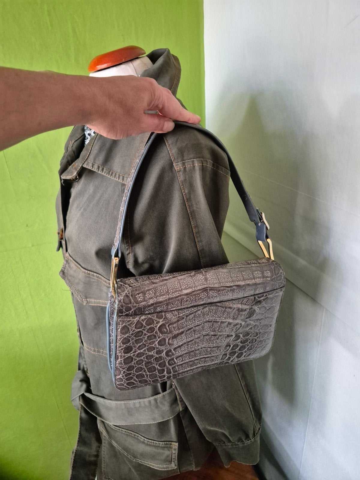 Vintage krokodillenleer tas, Ophalen of Verzenden