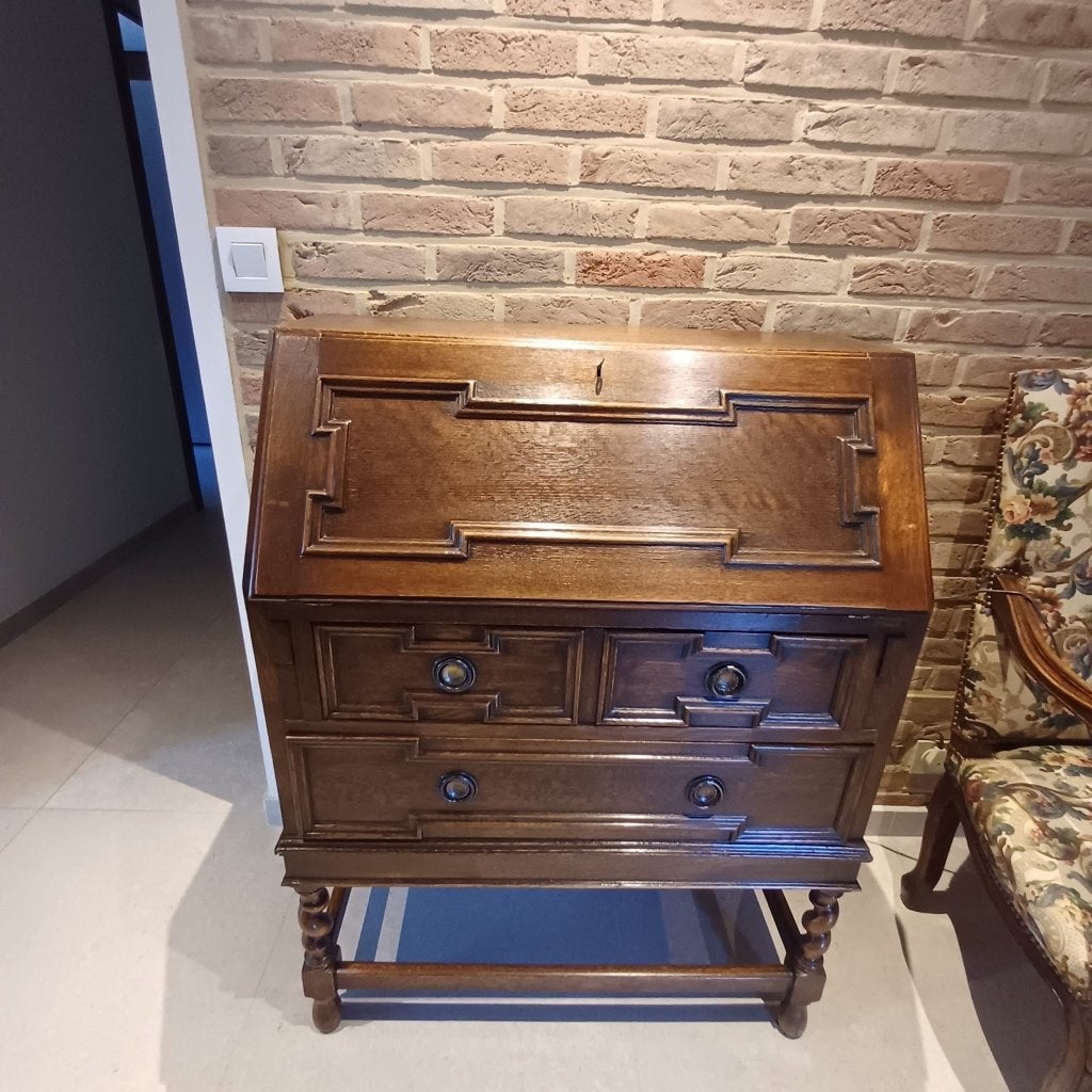 secretaire antieke opberg kast uitklapbaar schrijfblad retro, Antiek en Kunst, Ophalen