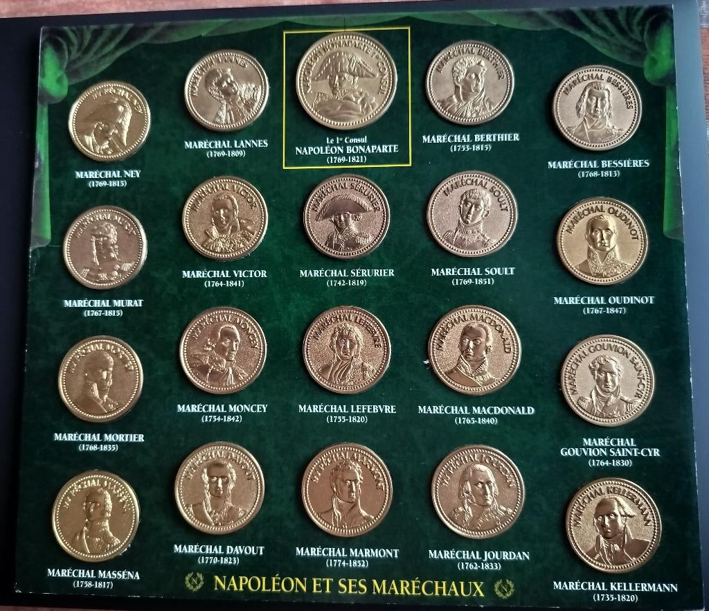NAPOLEON en zijn maarschalken verzamelden 20 medailles!, Postzegels en Munten, Penningen en Medailles, Overige materialen, Ophalen