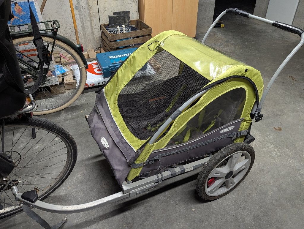 Fietskar voor 2 kindjes, Vélos & Vélomoteurs, Accessoires vélo | Remorques, Enlèvement, Utilisé