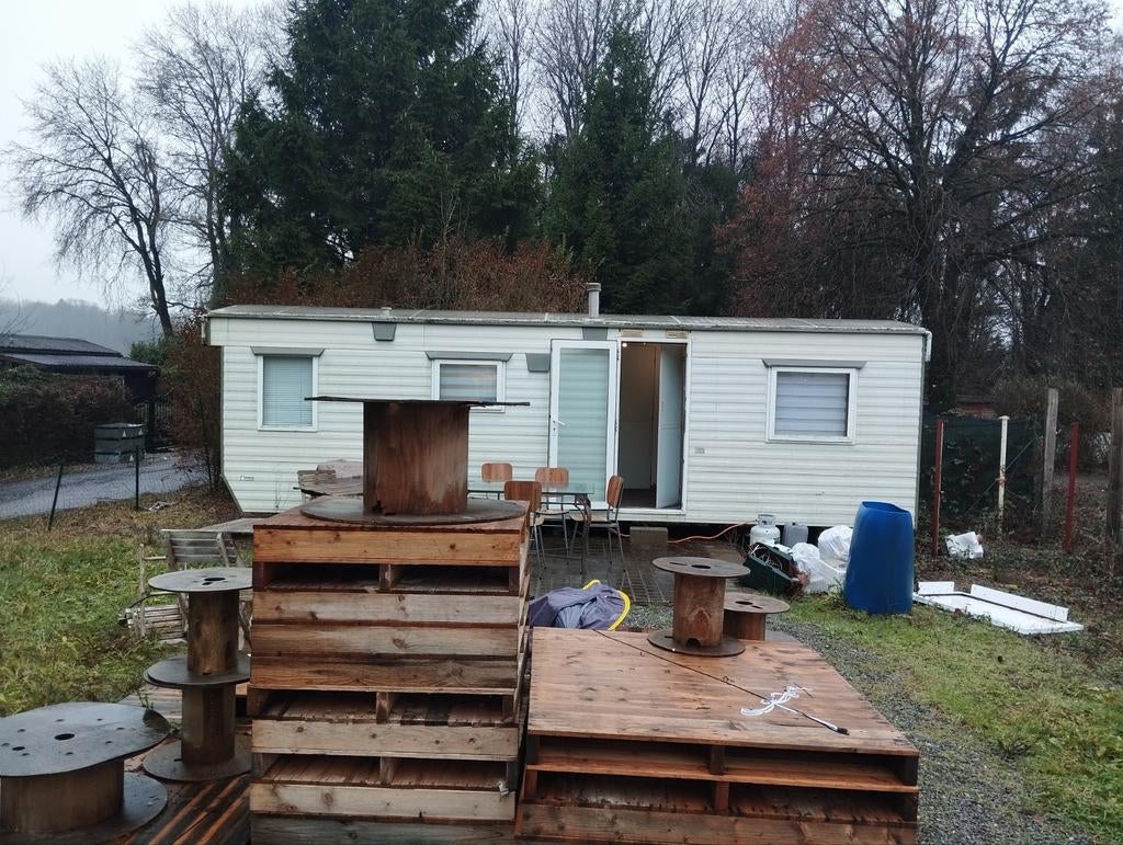 Vend terrain et caravane domicile ok, Immo, Huizen en Appartementen te koop