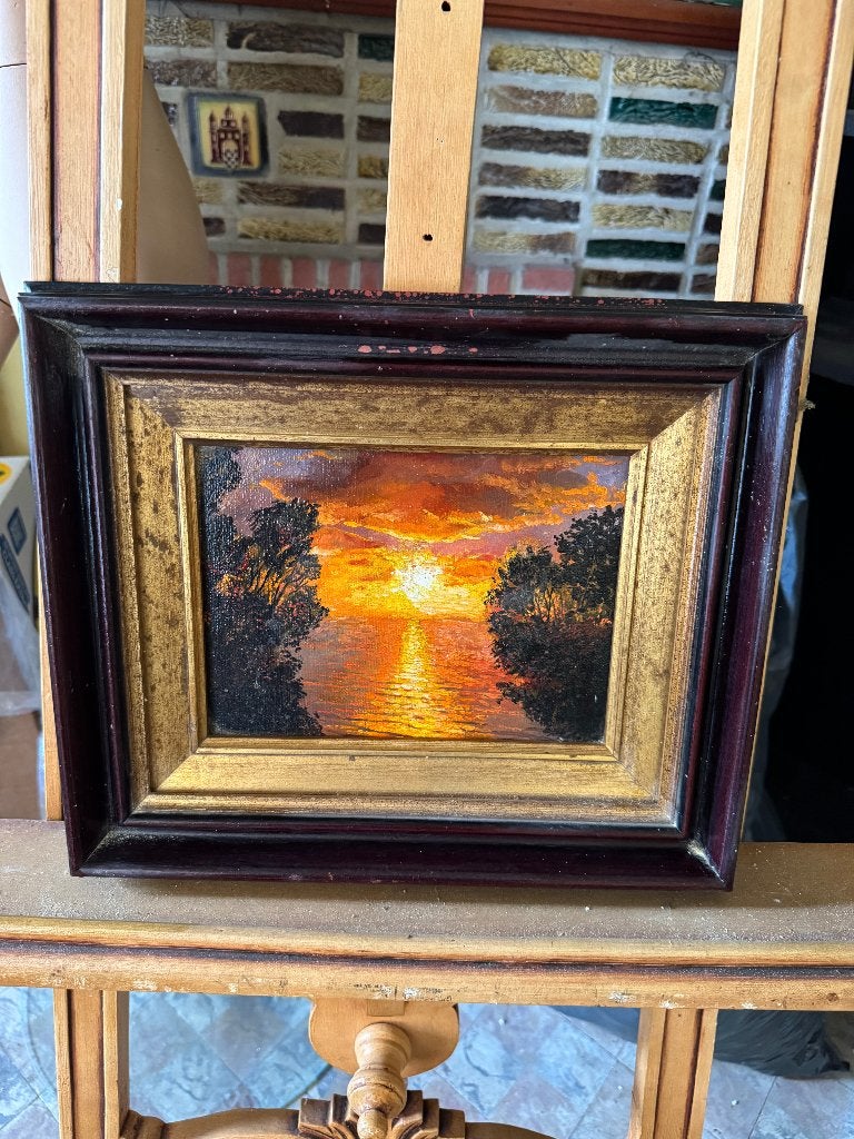Schilderij zonsondergang, Ophalen