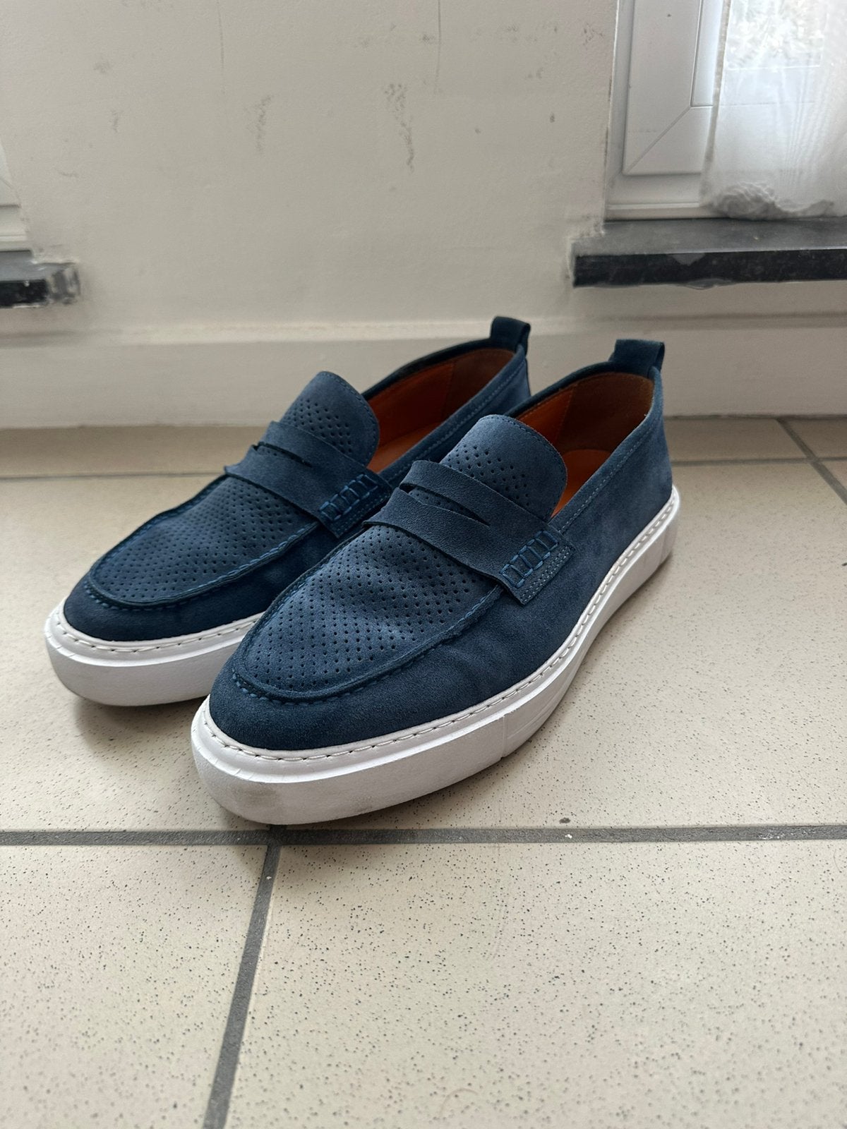 Blauwe Heren Instappers – Goede Staat, Vêtements | Hommes, Chaussures, Enlèvement, Comme neuf, Bleu, Flâneurs