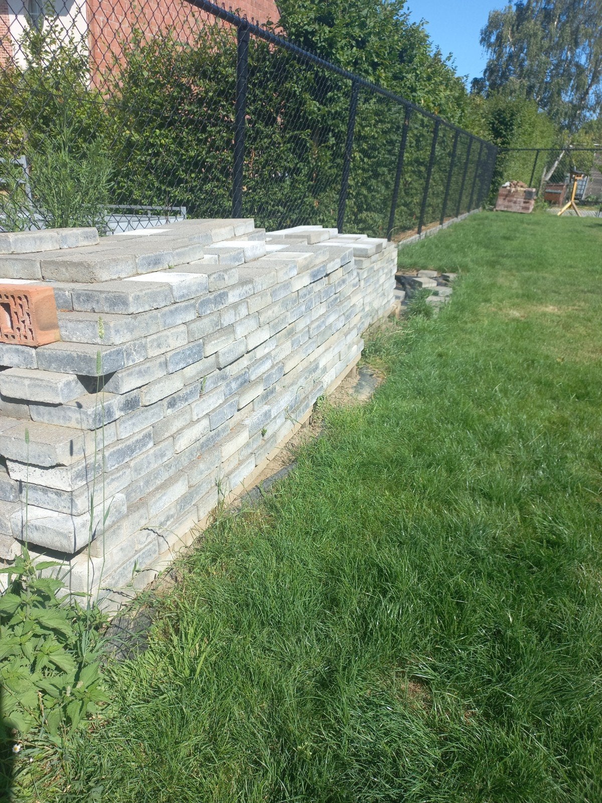 Getrommelde betonklinkers 19x19x6cm, +27m², Tuin en Terras, Ophalen