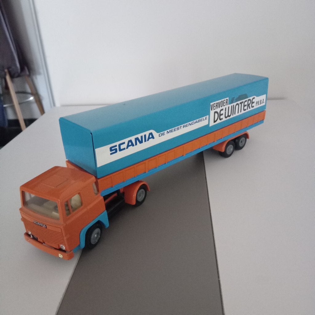 TEKNO SCANIA 141---1/50 WILLY POELMAN---VERVOER DEWINTERE-, Hobby en Vrije tijd, Verzenden, Tekno