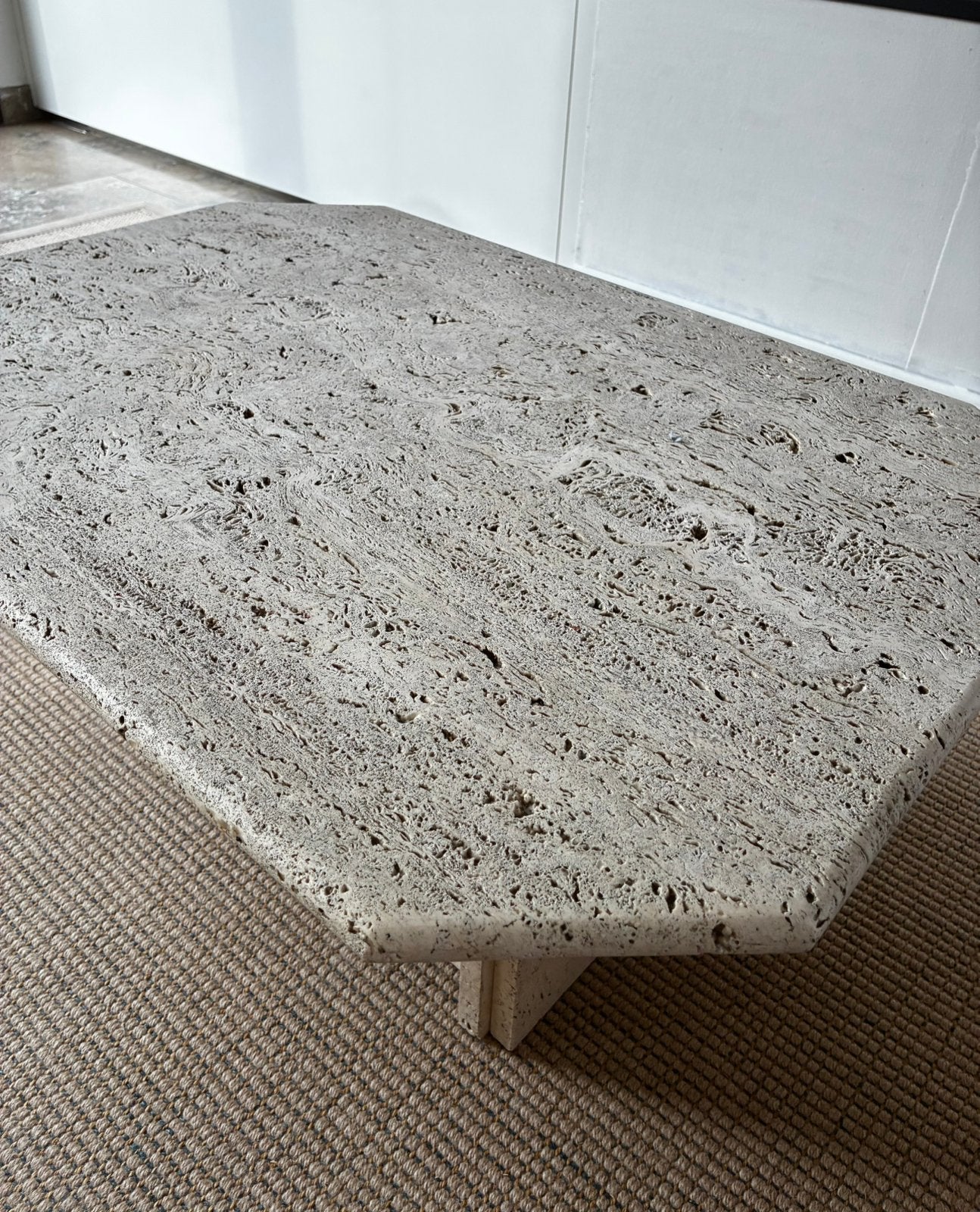 Travertin salontafel poreus, Enlèvement, Comme neuf