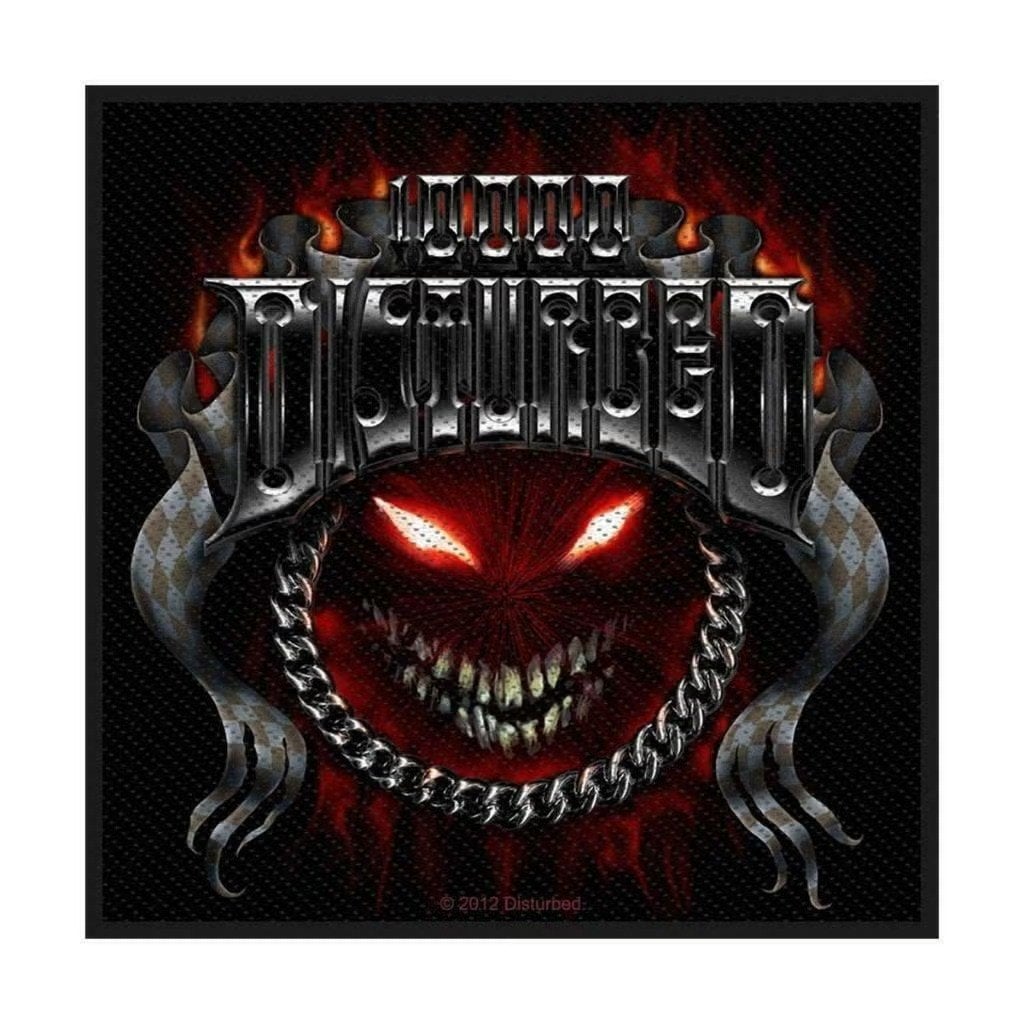 Disturbed Chrome Smiley Patch officiële merchandise, Ophalen of Verzenden, Nieuw, Kleding