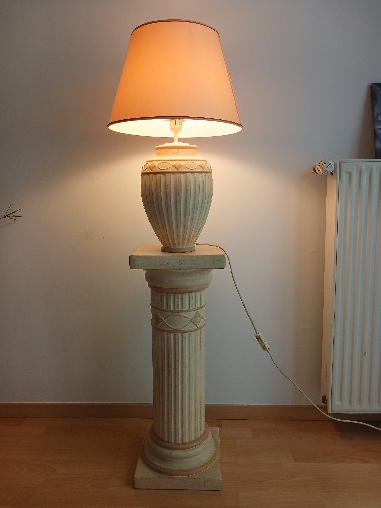 Lampe + Colonne, Maison & Meubles, Moins de 100 cm, Enlèvement, E27 (grand), Utilisé
