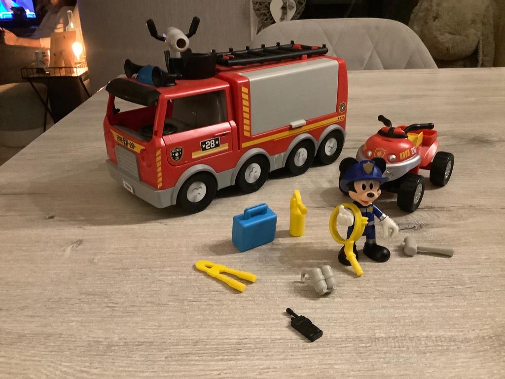 Disney Mickey Mouse brandweer speelgoed set, Kinderen en Baby's, Speelgoed |Speelgoedvoertuigen, Zo goed als nieuw, Ophalen of Verzenden