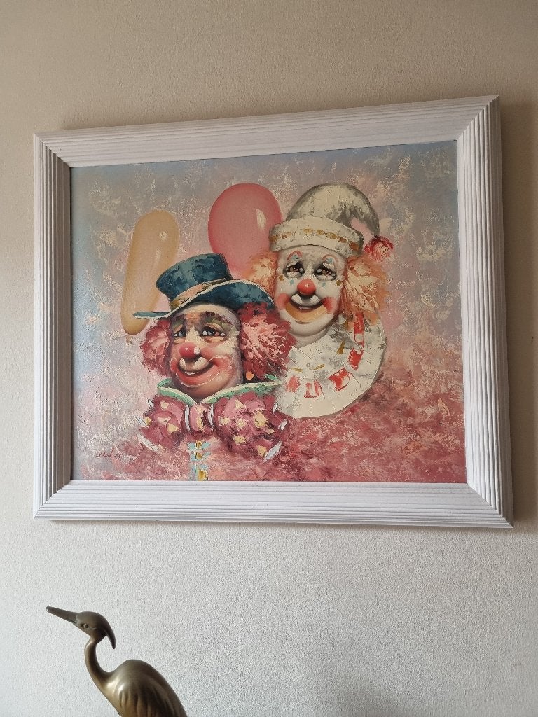 Peinture colorée de clowns, Maison & Meubles, Accessoires pour la Maison | Peintures, Dessins & Photos, 50 – 75, Enlèvement, Utilisé