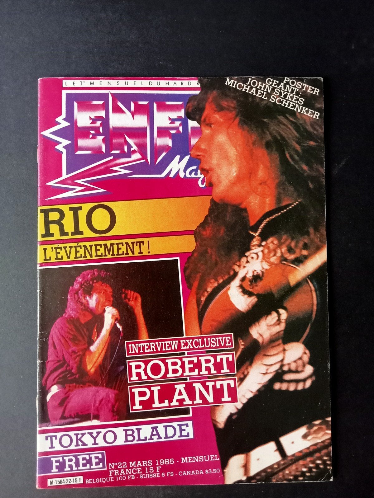 Robert Plant, Frans tijdschrift Enfer 1985, Ophalen of Verzenden