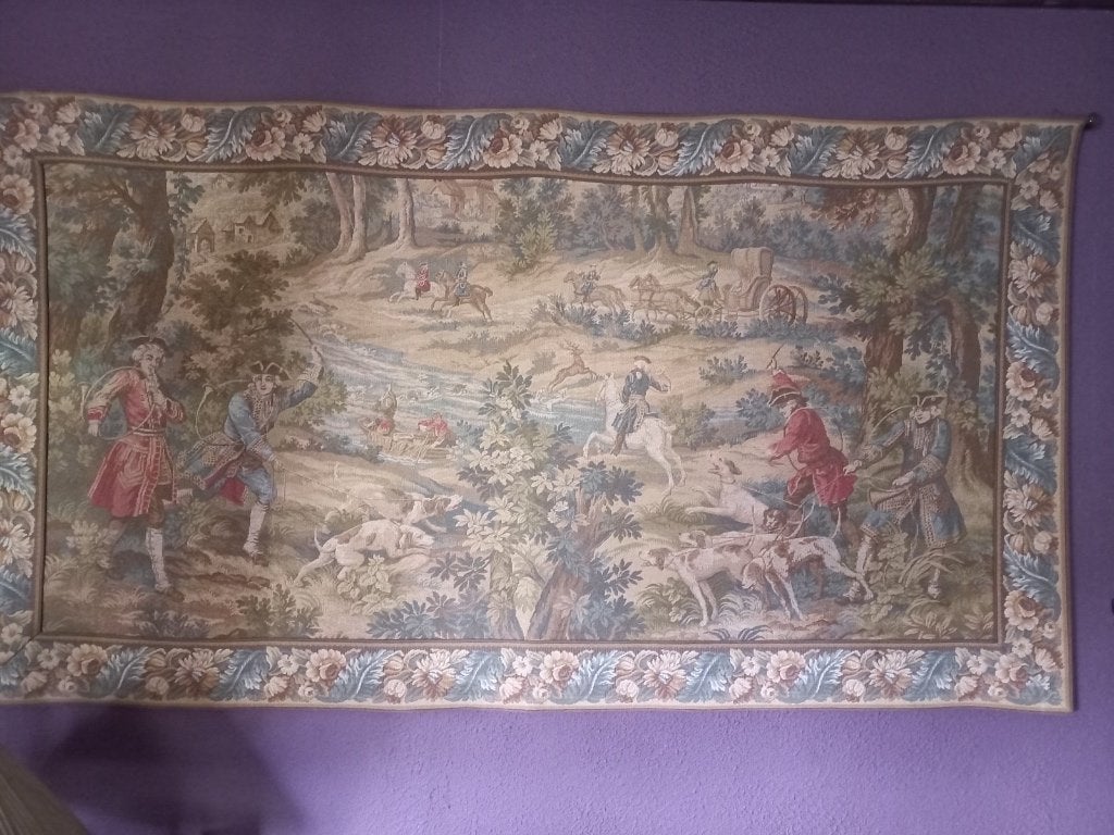 Gobelin wandtapijt met jachttafereel, Ophalen