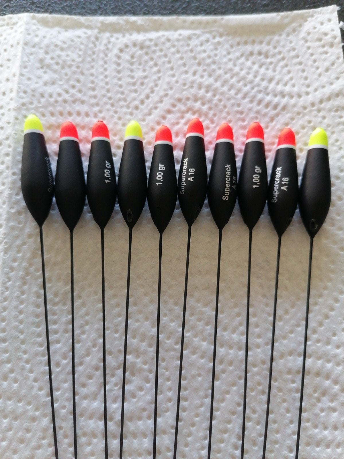 10 INLINE SUPERCRACK DOBBERS. NIEUW, Watersport en Boten, Ophalen of Verzenden, Nieuw, Dobber of Lood