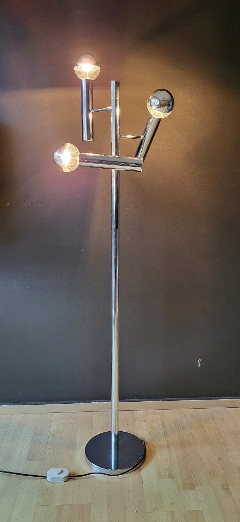 💕Lampadaire Chrome Italy 70s', Maison & Meubles, Enlèvement ou Envoi
