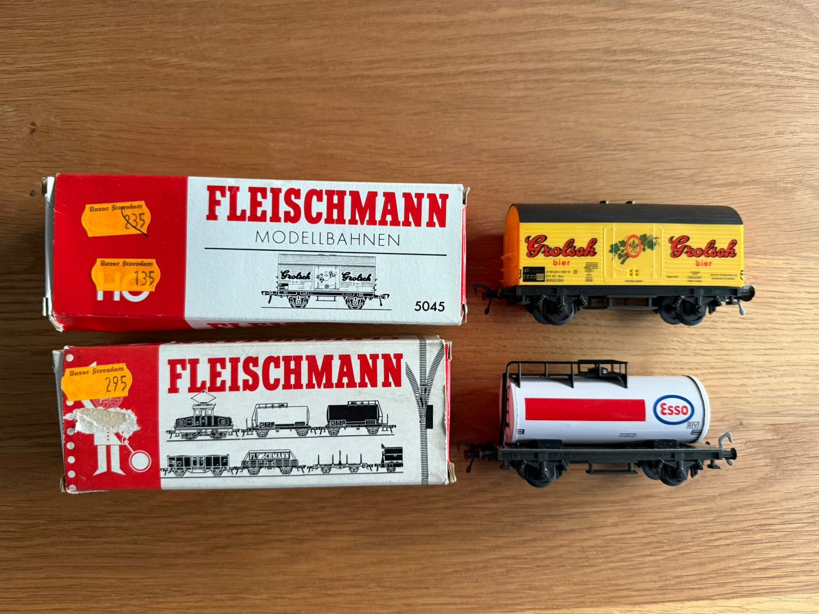 Fleischmann H0 NS Grolsch 5045 +Wagon-citerne Esso — 2x OVP, Enlèvement ou Envoi, Comme neuf, Wagon, Fleischmann