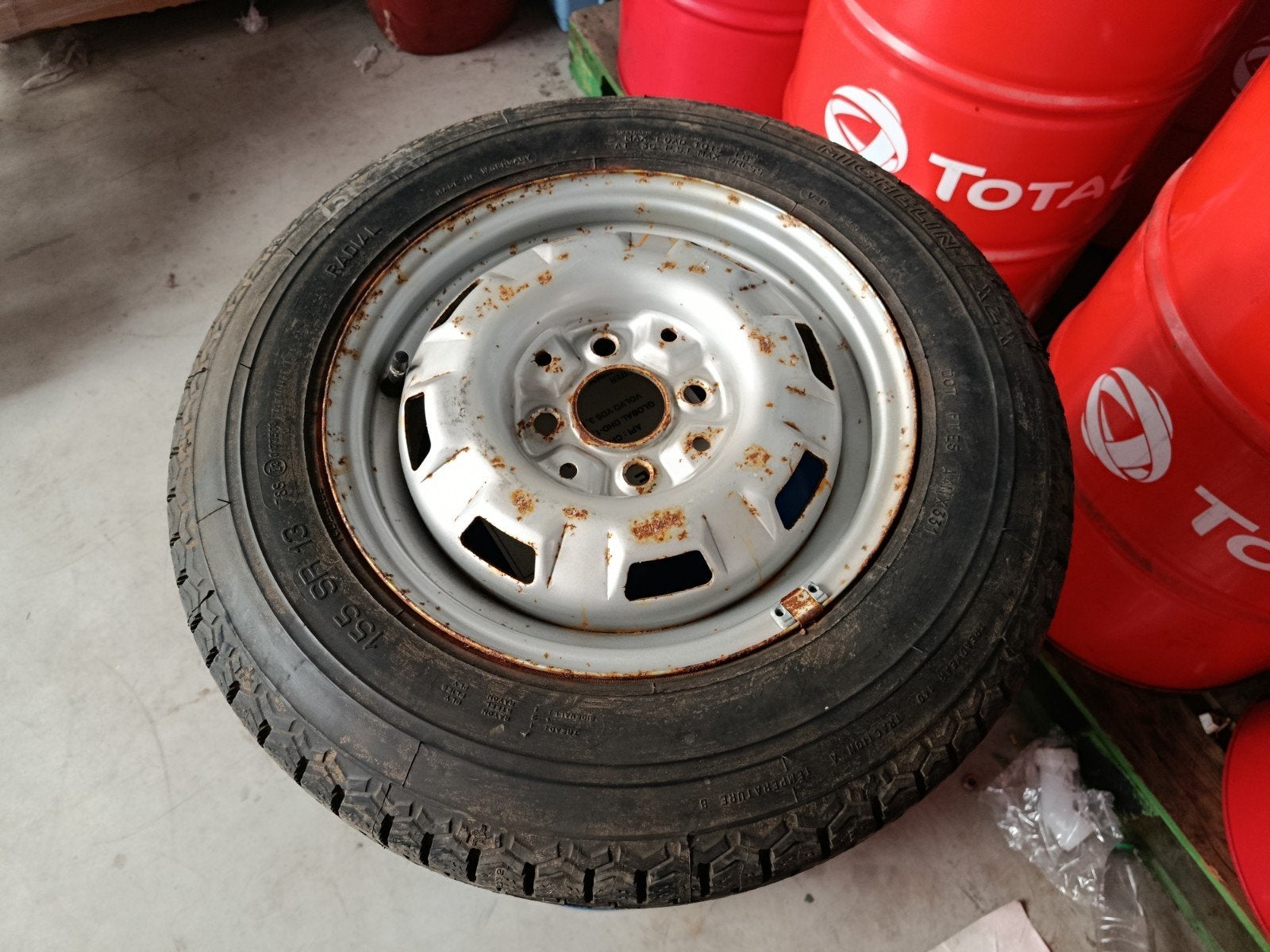 Reservewiel voor aanhangwagen 13 inch 155/80R13 4x100, Enlèvement