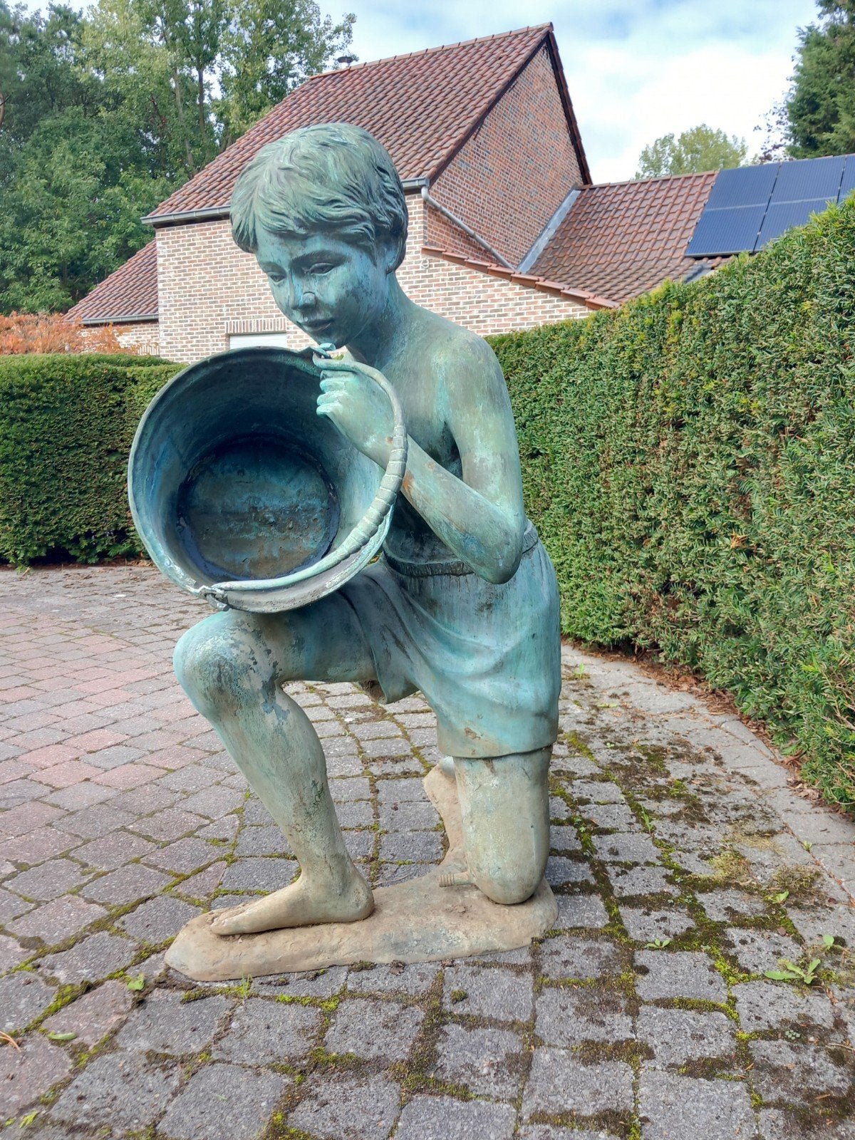 bronzen tuinbeeld functionerend waterornament, Tuin en Terras, Ophalen