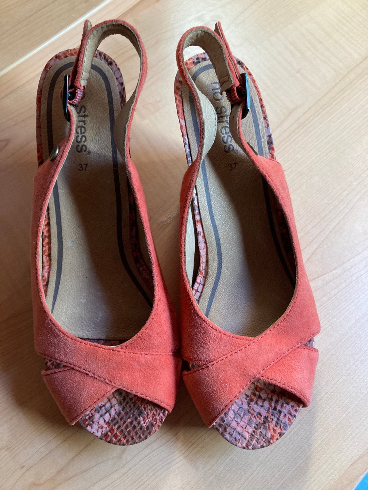 Sandalen No Stress 37, Verzenden, Oranje, Sandalen of Muiltjes, Zo goed als nieuw