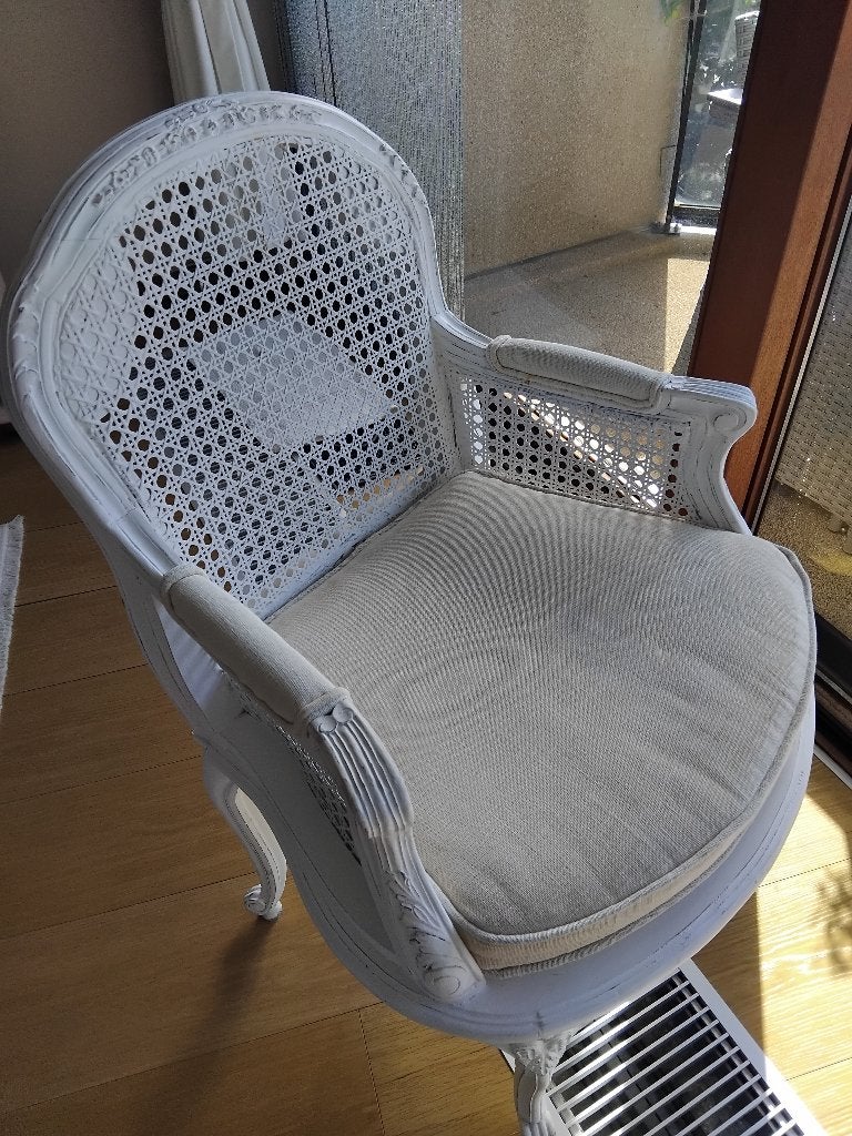 Antieke klassieke Franse fauteuil met kussen, Antiek en Kunst, Ophalen