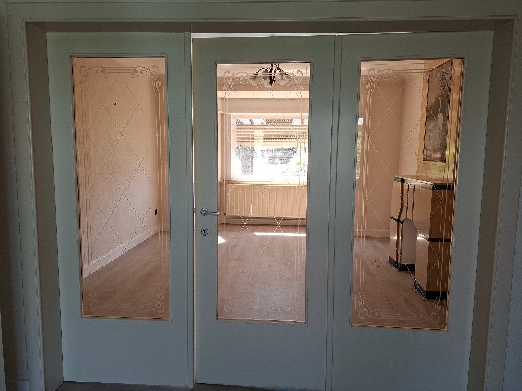driedelige glazen deur, Ophalen, Gebruikt, 120 cm of meer, Binnendeur