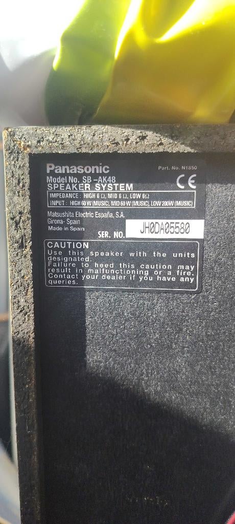Enceinte Subwoofer panasonic, Audio, Tv en Foto, Luidsprekerboxen, Gebruikt, Subwoofer, 60 tot 120 watt, Ophalen